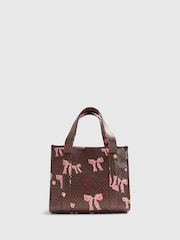 River Island Brown Medium Bow Debossed Tote Bag - Image 2 of 5