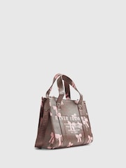 River Island Brown Medium Bow Debossed Tote Bag - Image 3 of 5