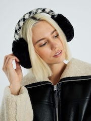 River Island Blue Fluffy Ear Muff - Image 1 of 1