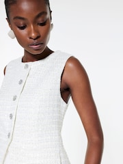 River Island Boucle Hybrid Pleated Mini Dress - Imagen 3 de 4