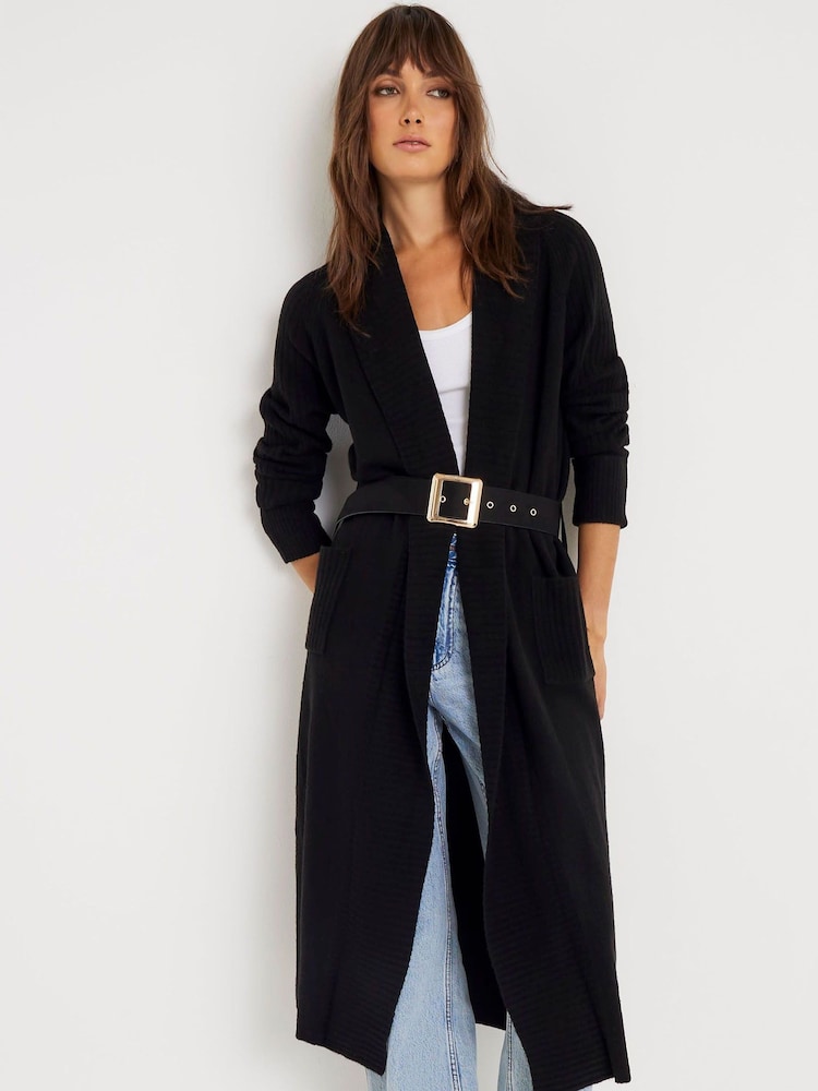 River Island Belted Shawl Maxi Cardigan - Bild 1 von 4