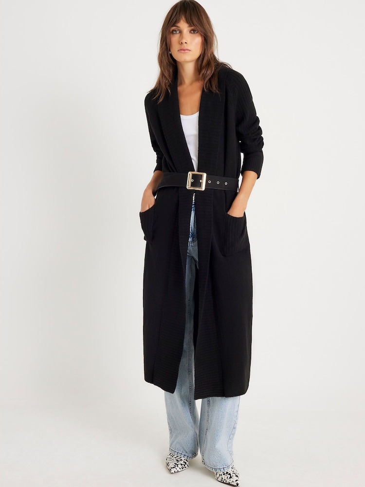 River Island Belted Shawl Maxi Cardigan - Bild 2 von 4