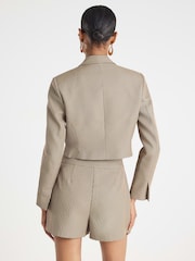 River Island Brown Check Cropped Blazer - Image 2 of 4