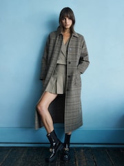 River Island Brown Check Cropped Blazer - Image 4 of 4