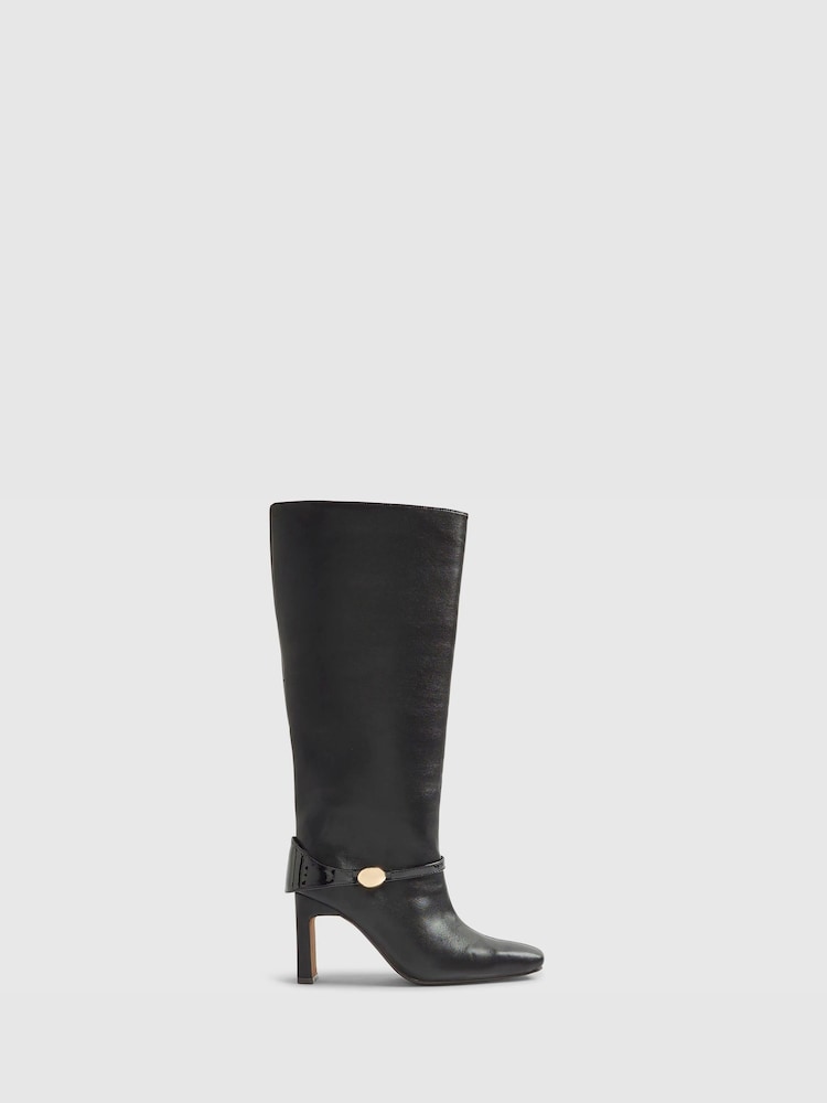 River Island Black Straight Knee High Boots - Image 1 of 5