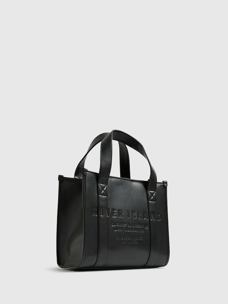 River Island Black Medium Embroidered Tote Bag - Image 2 of 6