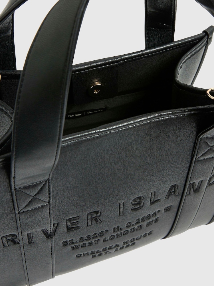 River Island Black Medium Embroidered Tote Bag - Image 5 of 5