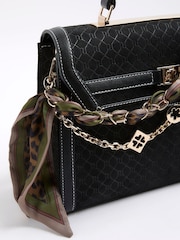 River Island Black Medium Suedette Charm Tote Bag - Image 5 of 6