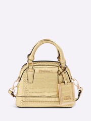River Island Gold Mini Croc Texture Cross Body Bag - Image 1 of 6