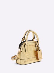 River Island Gold Mini Croc Texture Cross Body Bag - Image 3 of 6