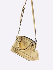 River Island Gold Mini Croc Texture Cross Body Bag - Image 4 of 6