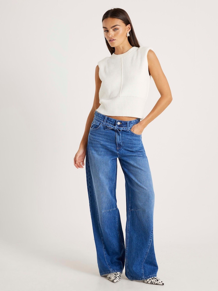 River Island Blue Mid Rise Baggy Jeans - Image 1 of 4