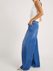 River Island Blue Mid Rise Baggy Jeans - Image 3 of 4