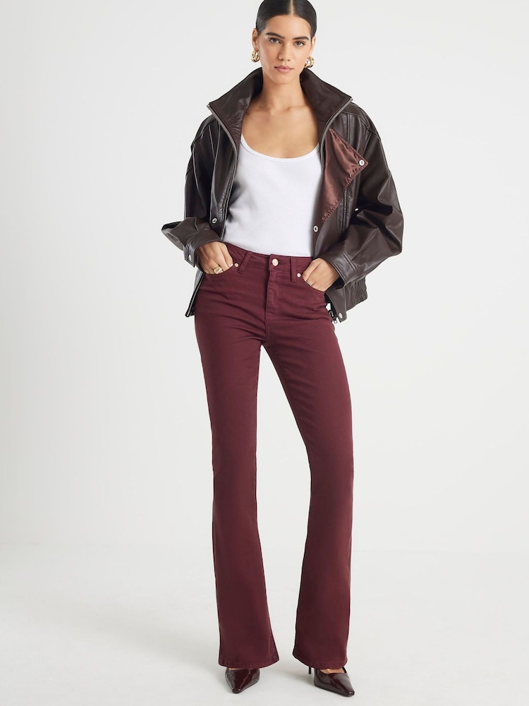 River Island Red Mid Rise Bootcut Jeans - Image 2 of 4 River Island Red Mid Rise Bootcut Jeans - Image 2 of 4