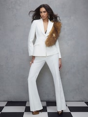 River Island Cream Contrast Tux Blazer - Image 3 of 8