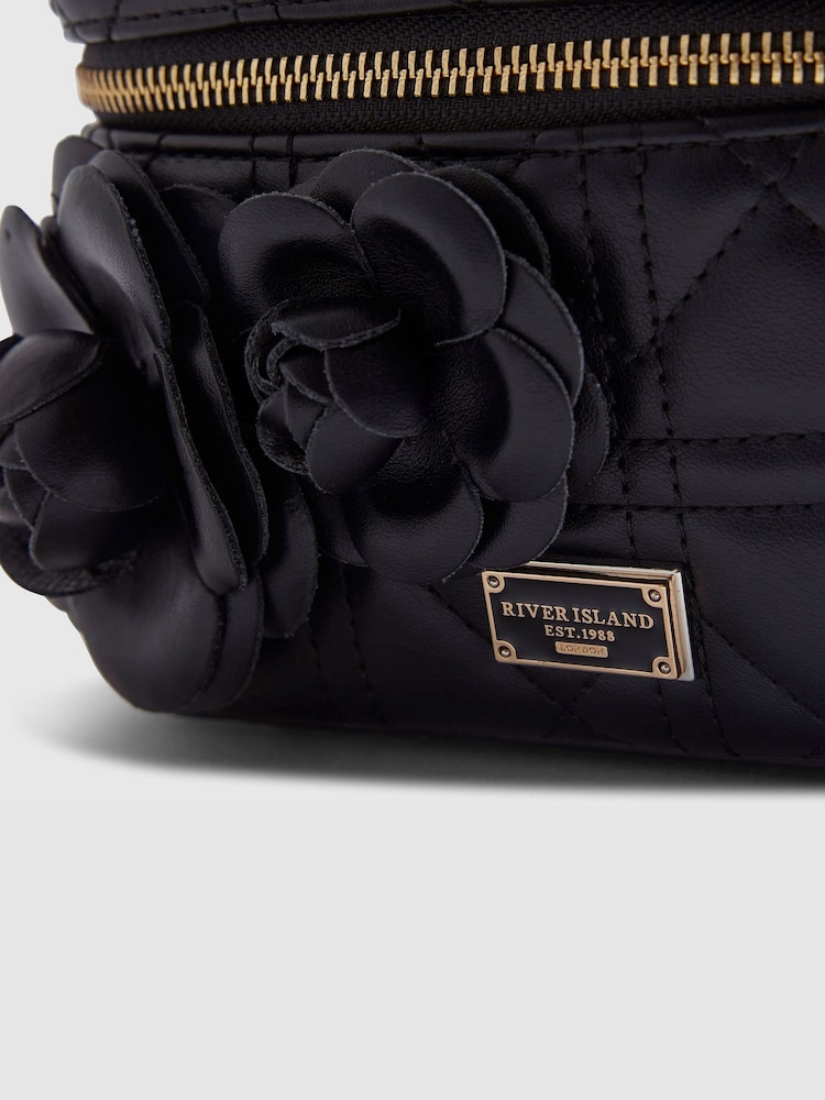River Island Black Quilted Pearl Handle Vanity Bag - Image 5 of 5