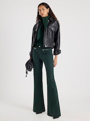 River Island Mid Rise Zip Front Relaxed Flare Jeans - Imagen 1 de 2