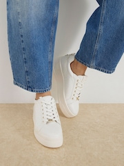 River Island White Woven Lace-Up Trainers - Image 1 of 6