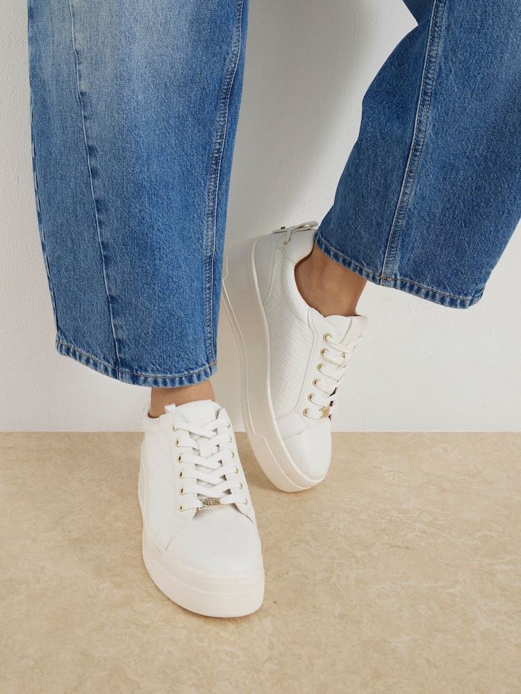 River Island White Woven Lace-Up Trainers - Image 1 of 6