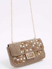 River Island Brown Dogtooth Embellished Shoulder Bag - Image 5 of 6