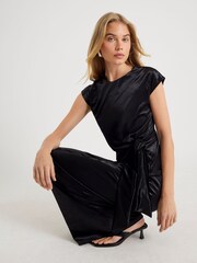 River Island Black Velvet Tie Side Top - Image 3 of 4