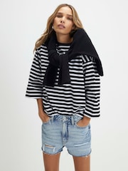 River Island Blue Ripped Denim Shorts - Image 2 of 4