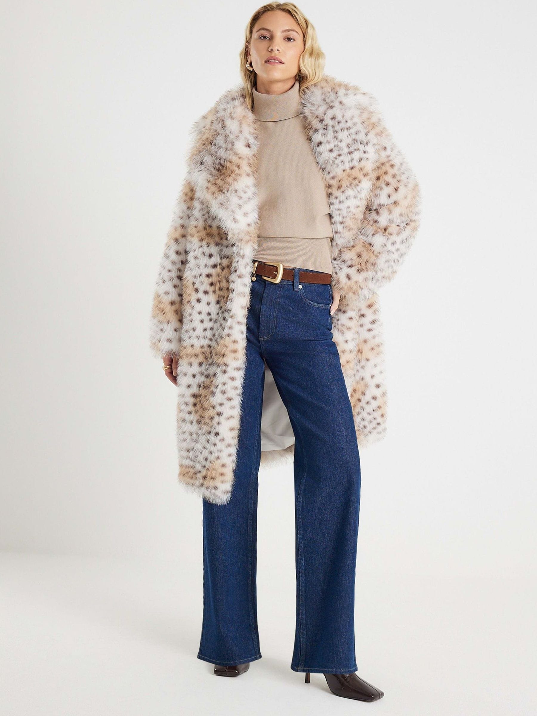 Next：日本 River Island レオパード柄 フェイクファーコート from