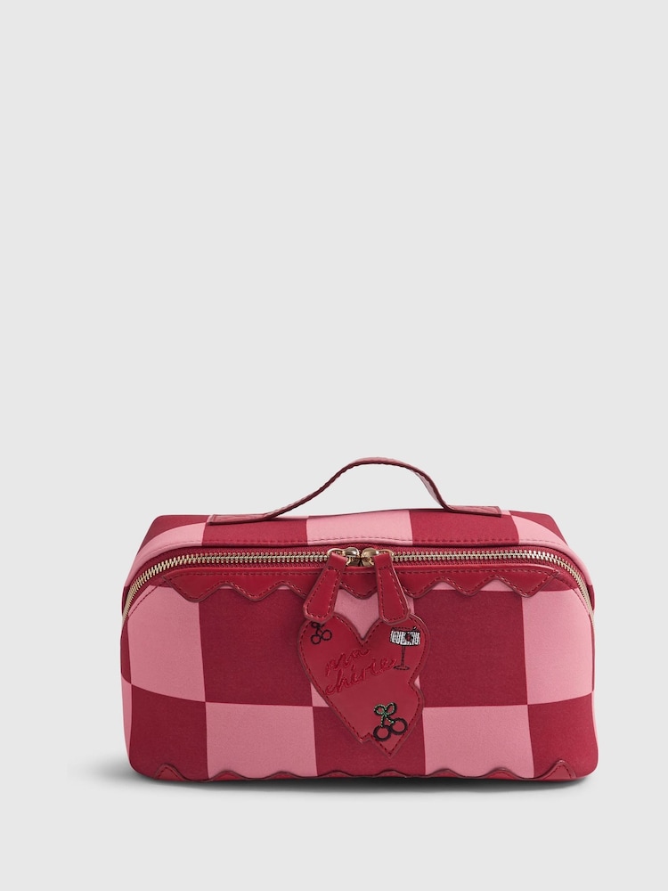 River Island Red Nephthys Heart Make Up Bag - Image 1 of 5