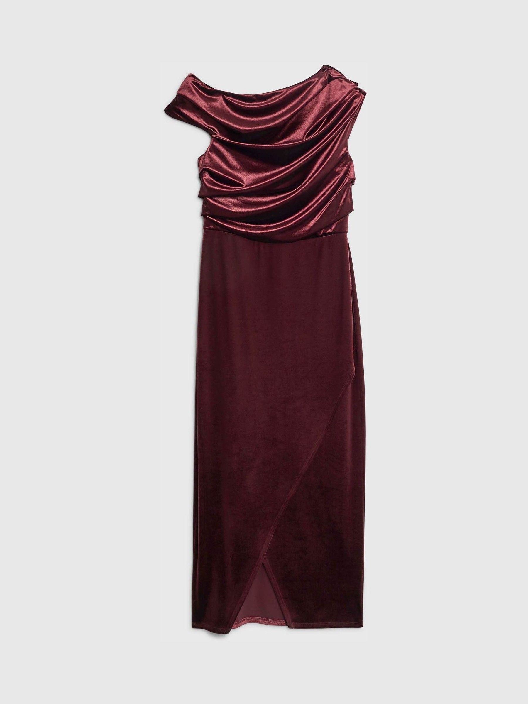 Comprar Vestido midi drapeado de veludo sem mangas River Island