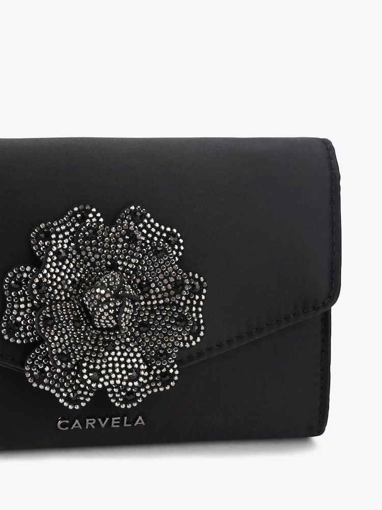 Carvela Black Carvela Black Fiore Flower Clutch Bag - Image 4 of 4 Carvela Black Carvela Black Fiore Flower Clutch Bag - Image 4 of 4