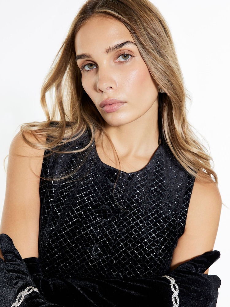 River Island Black Velvet Embellished Waistcoat - Image 4 of 4 River Island Black Velvet Embellished Waistcoat - Image 4 of 4