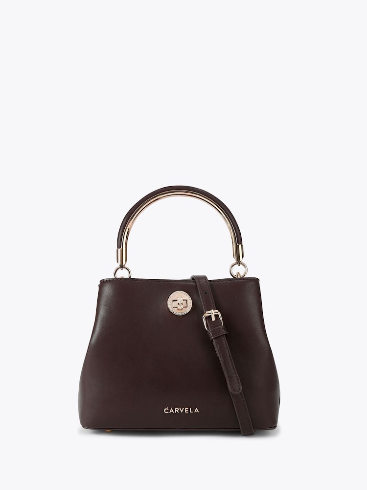 Carvela Brown Jackpot Top Handle Bag - Image 1 of 4 Carvela Brown Jackpot Top Handle Bag - Image 1 of 4