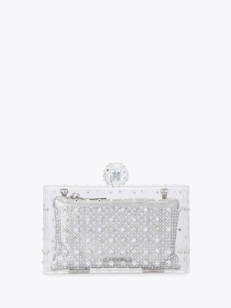 Carvela Silver Carvela Chrome Cristallo Clutch Bag - Image 1 of 4