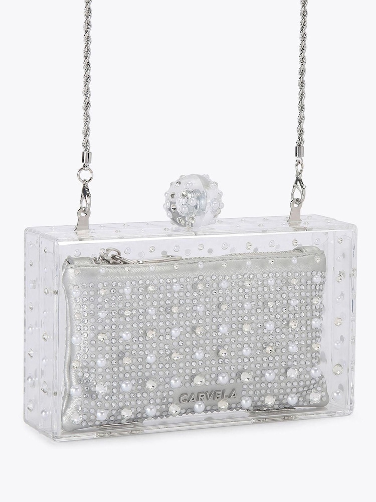 Carvela Silver Carvela Chrome Cristallo Clutch Bag - Image 2 of 4