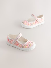 Pink Gingham Touch Fastening Mary Janes Shoes - Image 1 of 5