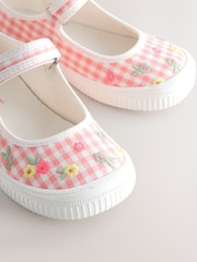 Pink Gingham Touch Fastening Mary Janes Shoes - Image 3 of 5