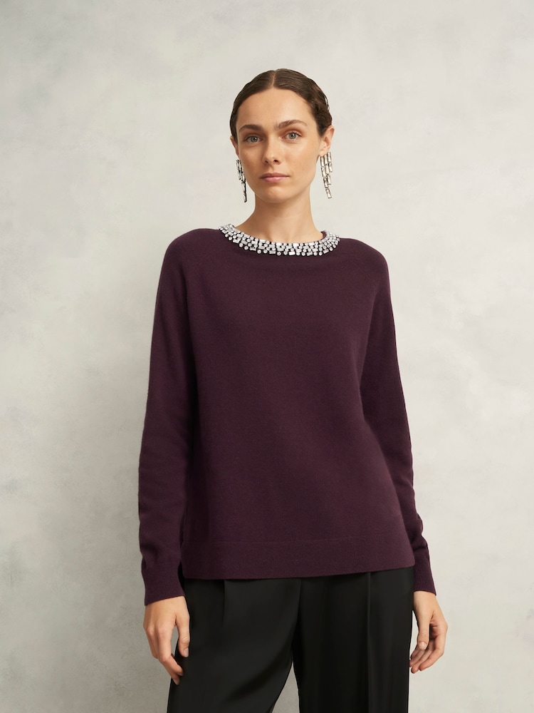 Hobbs Purple Sherry Jumper - Image 1 of 4 Hobbs Purple Sherry Jumper - Image 1 of 4