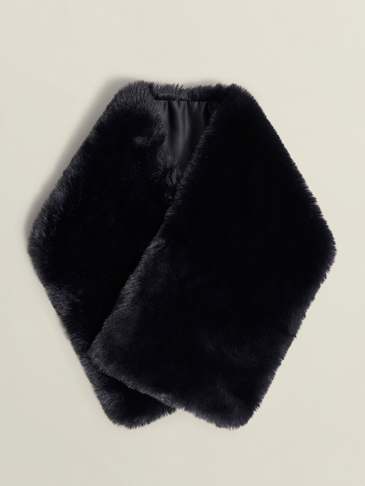 Hobbs Black Christie Fur Scarf - Image 3 of 3