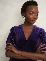 Hobbs Purple Dormer Velvet Dress - Image 3 of 4