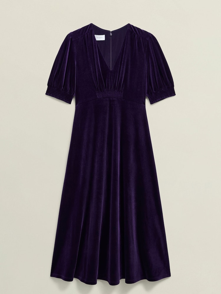 Hobbs Purple Dormer Velvet Dress - Image 4 of 4 Hobbs Purple Dormer Velvet Dress - Image 4 of 4