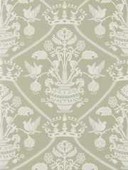 Sanderson Silver Green Highgrove Wallpaper 10M Highgrove Damask - Image 1 of 1