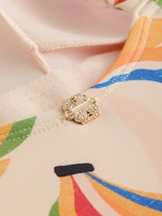 Never Fully Dressed Cream Banana Tummy Control Hardware Scoop Swimsuit - Image 4 of 4