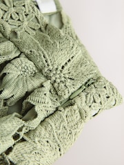 Sage Green N. Premium Occasion Floral Lace Midi Skirt - Image 2 of 3