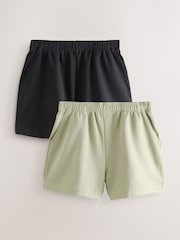Black/Sage Sweat Shorts 2 Pack - Image 1 of 10