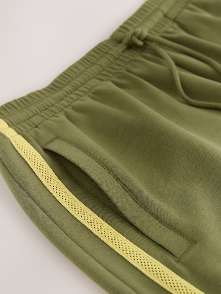 Olive Green Slinky Side Stripe Shorts - Image 8 of 8