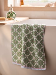 Green Geo Tile Towel - Image 4 of 5