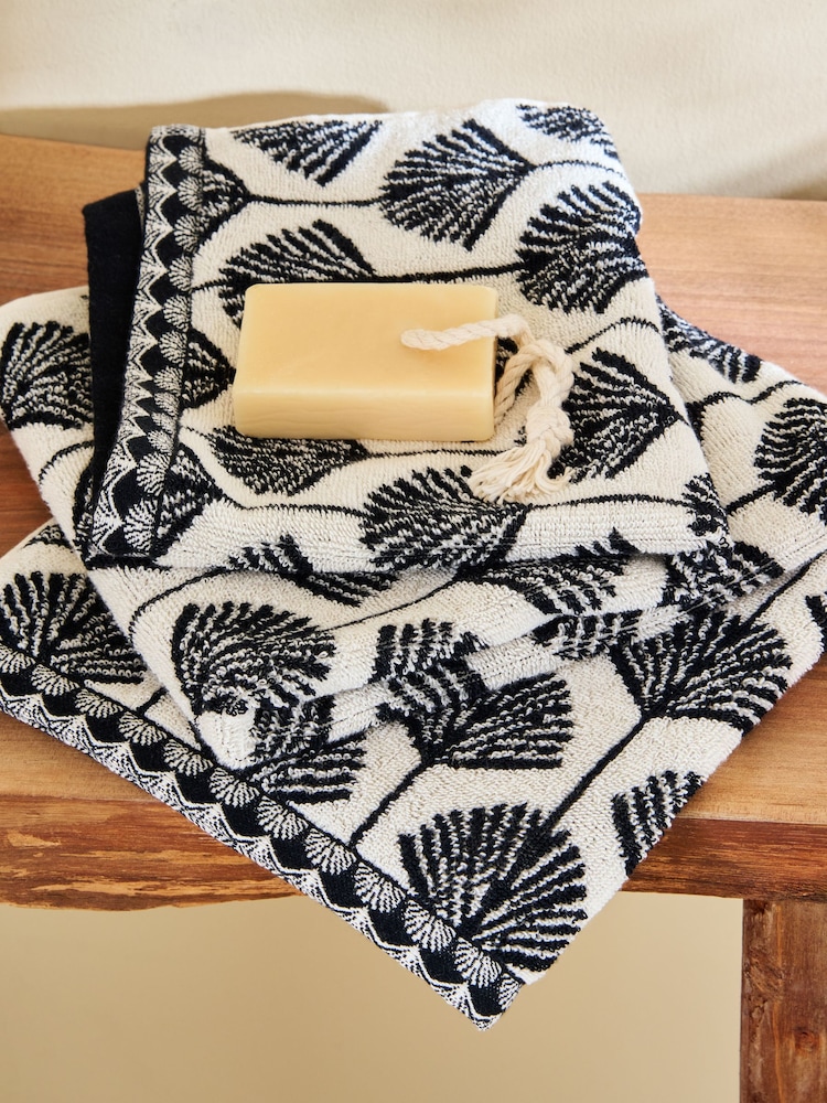 Monochrome Geo Fan Towel - Image 2 of 3 Monochrome Geo Fan Towel - Image 2 of 3