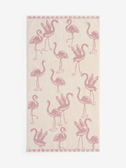 Pink Flamingo with Sparkle Detail Towel - Image 2 of 6