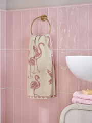 Pink Flamingo with Sparkle Detail Towel - Image 3 of 6