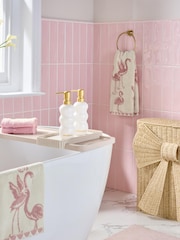 Pink Flamingo with Sparkle Detail Towel - Image 4 of 6